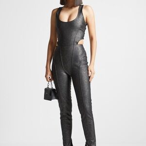 Manière De Voir Vegan Leather Jumpsuit